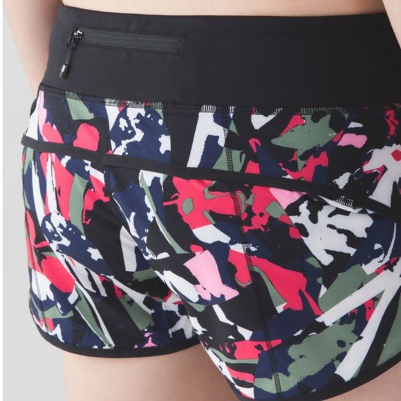 Lululemon Speed Short Pop Cut Boom Juice Multi/Black 8